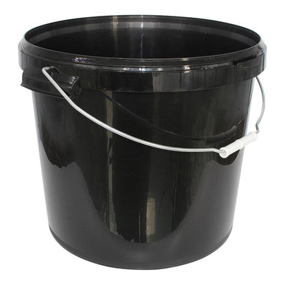 Black Plastic Bucket with lid, the 21L size