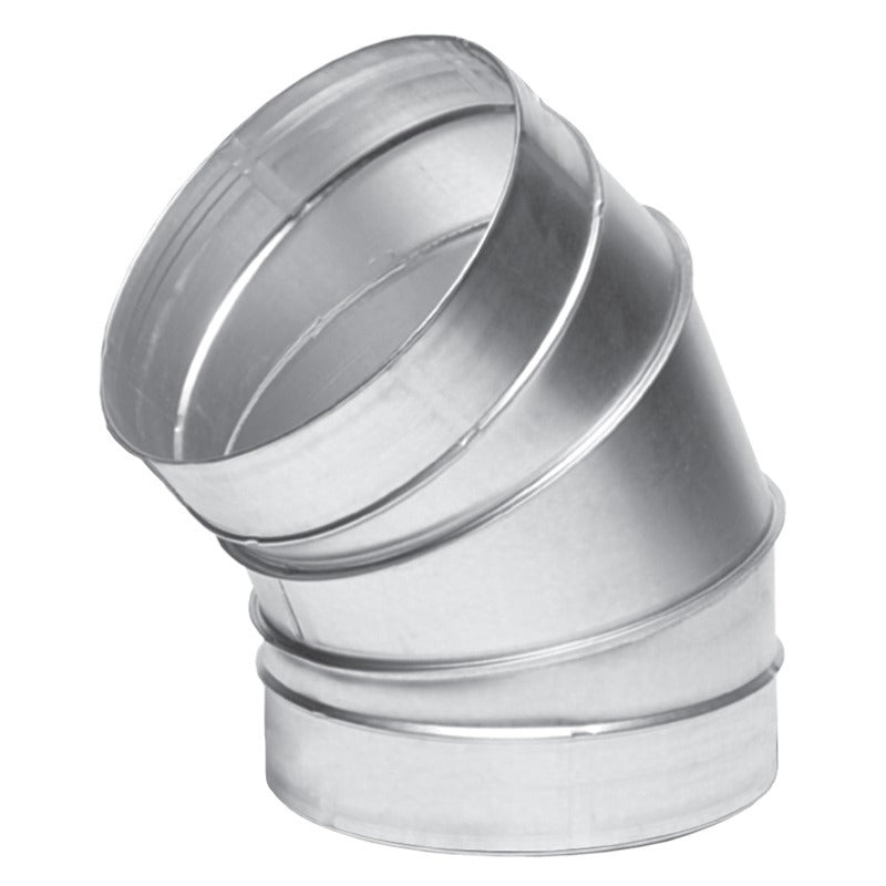 Blauberg 45 Degree Segmented Duct Bend – single galvanised bend showing the jointed segments and rolled edges