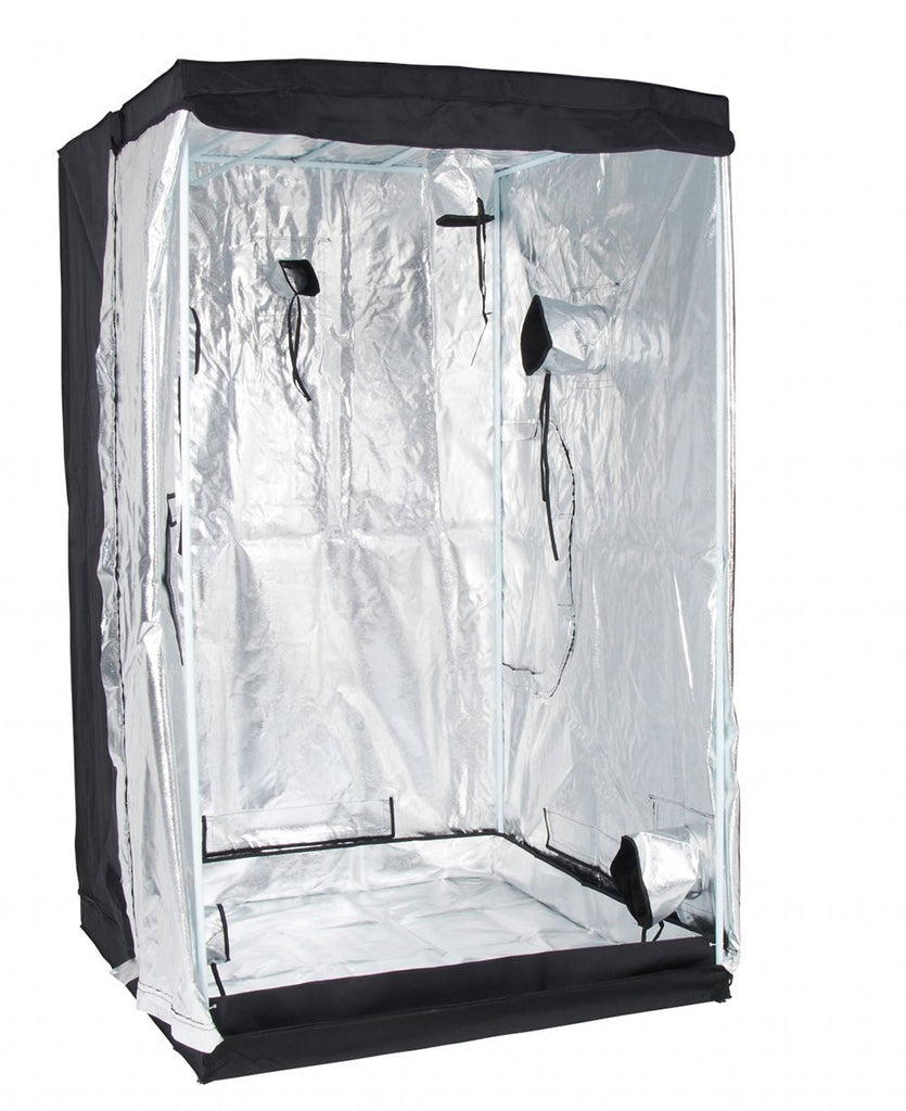 Bloomroom Grow Tent — interior view showing the reflective Mylar lining, cable ports and support bars