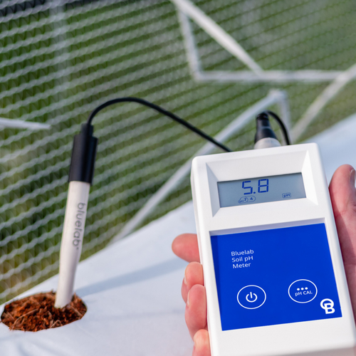 Bluelab Multimedia pH Meter display showing a pH reading