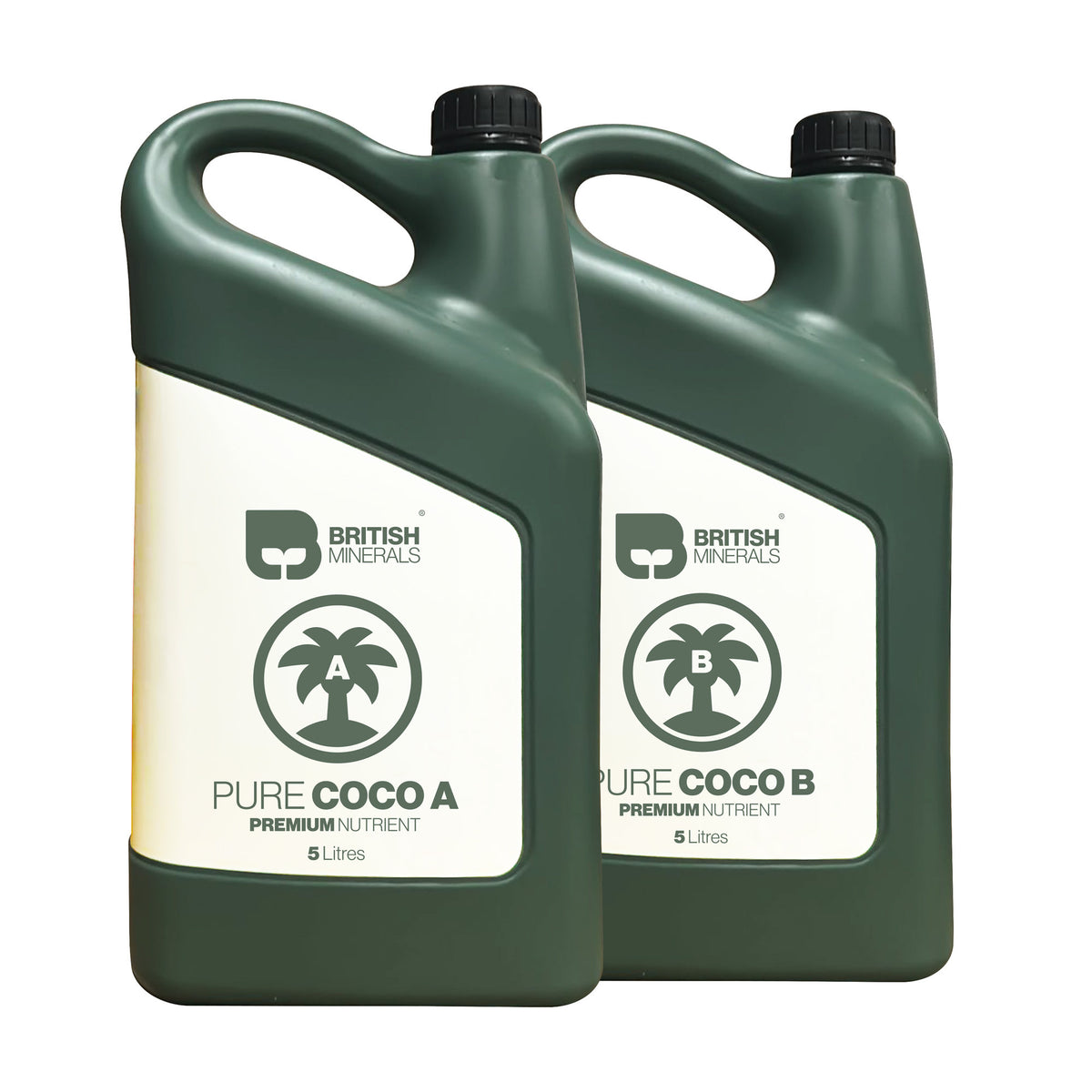 British Minerals Pure Coco A+B - matching Part A and Part B 5 litre jerry cans