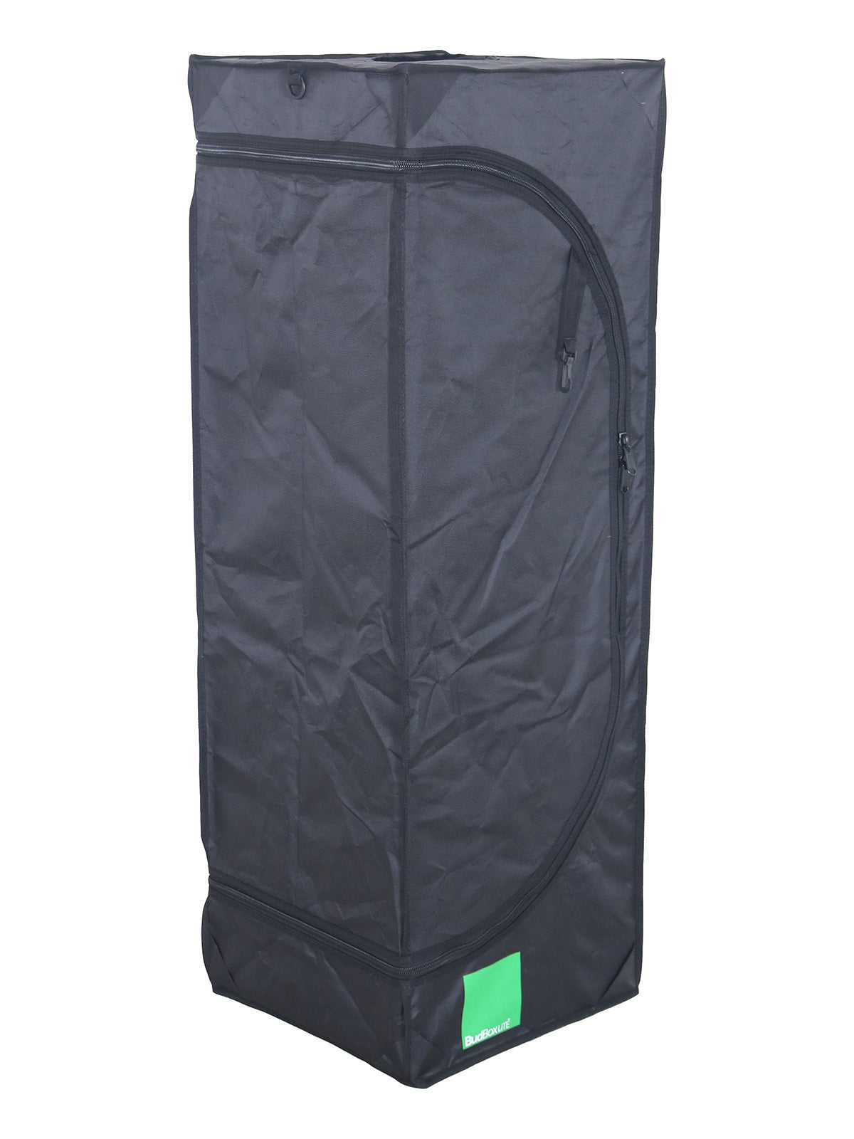 BudBox Lite grow tent, small propagation size, door open showing the silver Mylar interior and roof hanging bar