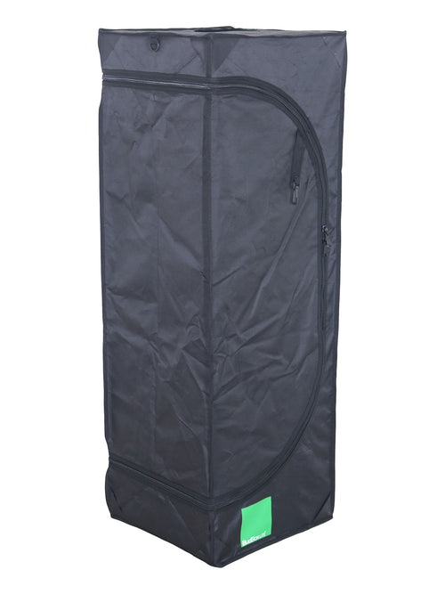 BudBox Lite grow tent, small propagation size, door open showing the silver Mylar interior and roof hanging bar