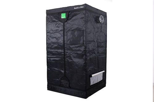 BudBox Pro Tent 100x100x180cm, second angle showing the frame, doors and silver mylar interior