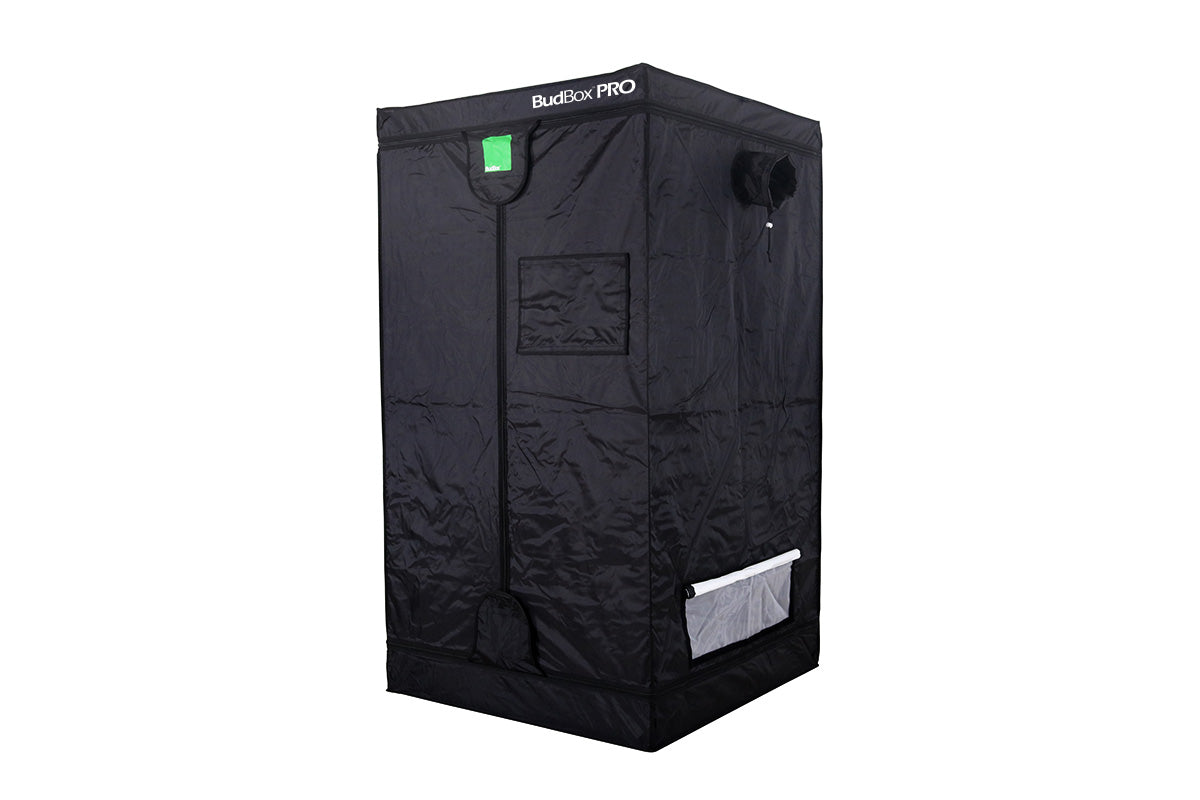 BudBox Pro Tent 100x100x180cm, White, second angle showing the frame and door