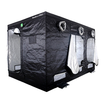 BudBox Pro Tent 360x240x220cm, second angle showing the frame, doors and silver mylar interior