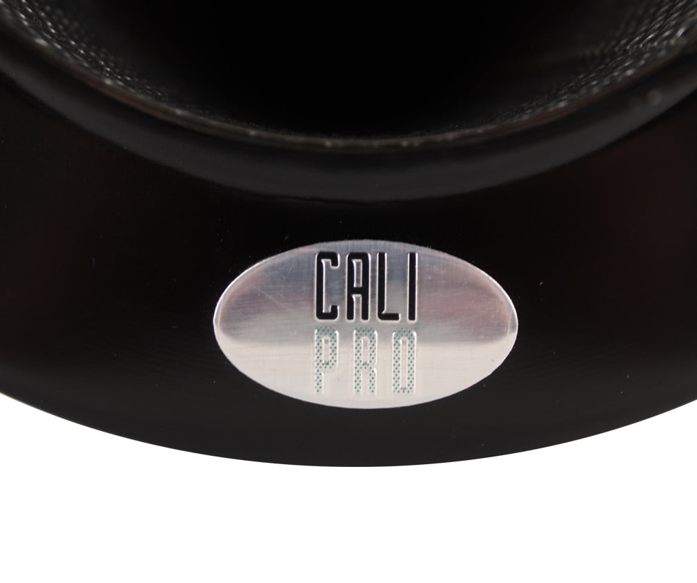 Cali Pro Carbon Filter close-up of the black flange and Cali Pro badge
