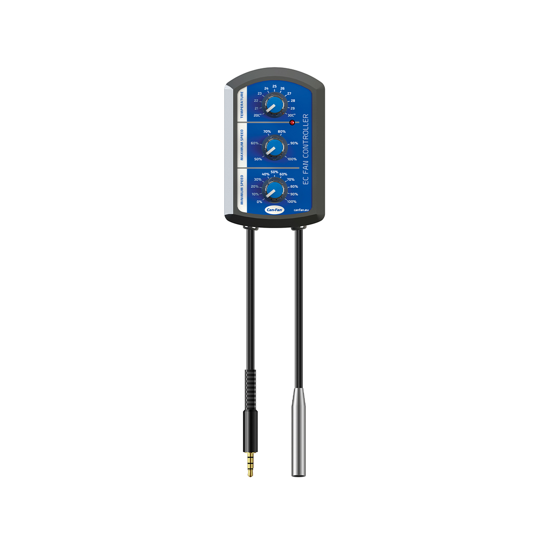 Can-Fan EC Fan Controller, isolated unit with temperature probe and fan jack cable