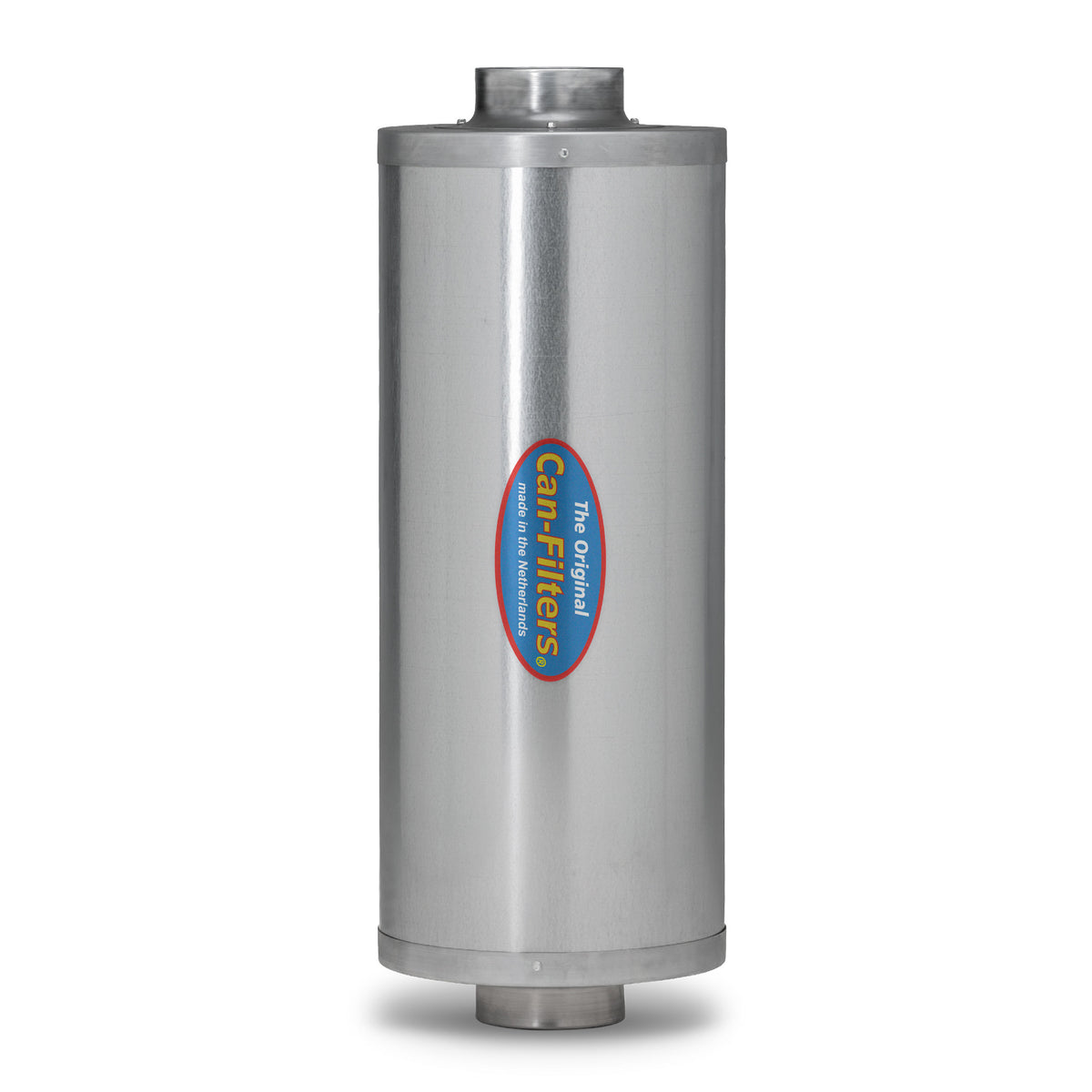 Can In-Line Carbon Filter, cylindrical steel canister for mid-duct mounting