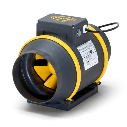 Can Max-Fan Pro AC bare inline extractor with yellow-tipped impeller