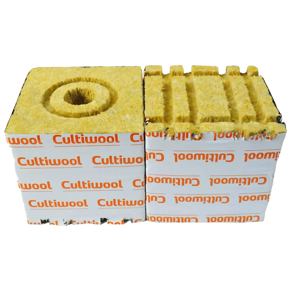 Cultiwool Rockwool Cubes — 150mm Huge block from the top and the grooved base