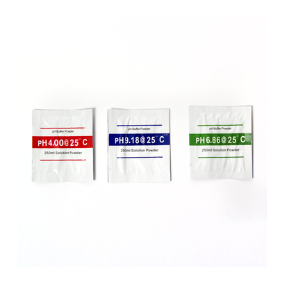 Digital pH Meter buffer powder sachets pH 4.00, 6.86 and 9.18