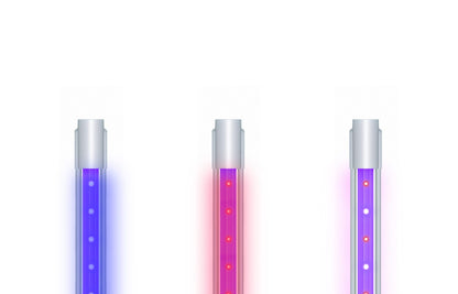 Dimlux Xplore Series Add-On Bars in the three spectra: UV-A, NIR and UV-A + NIR