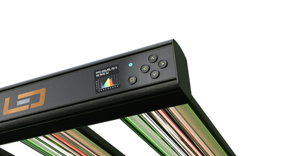 Dimlux Xtreme Series 750W LED close-up of the colour display and control buttons