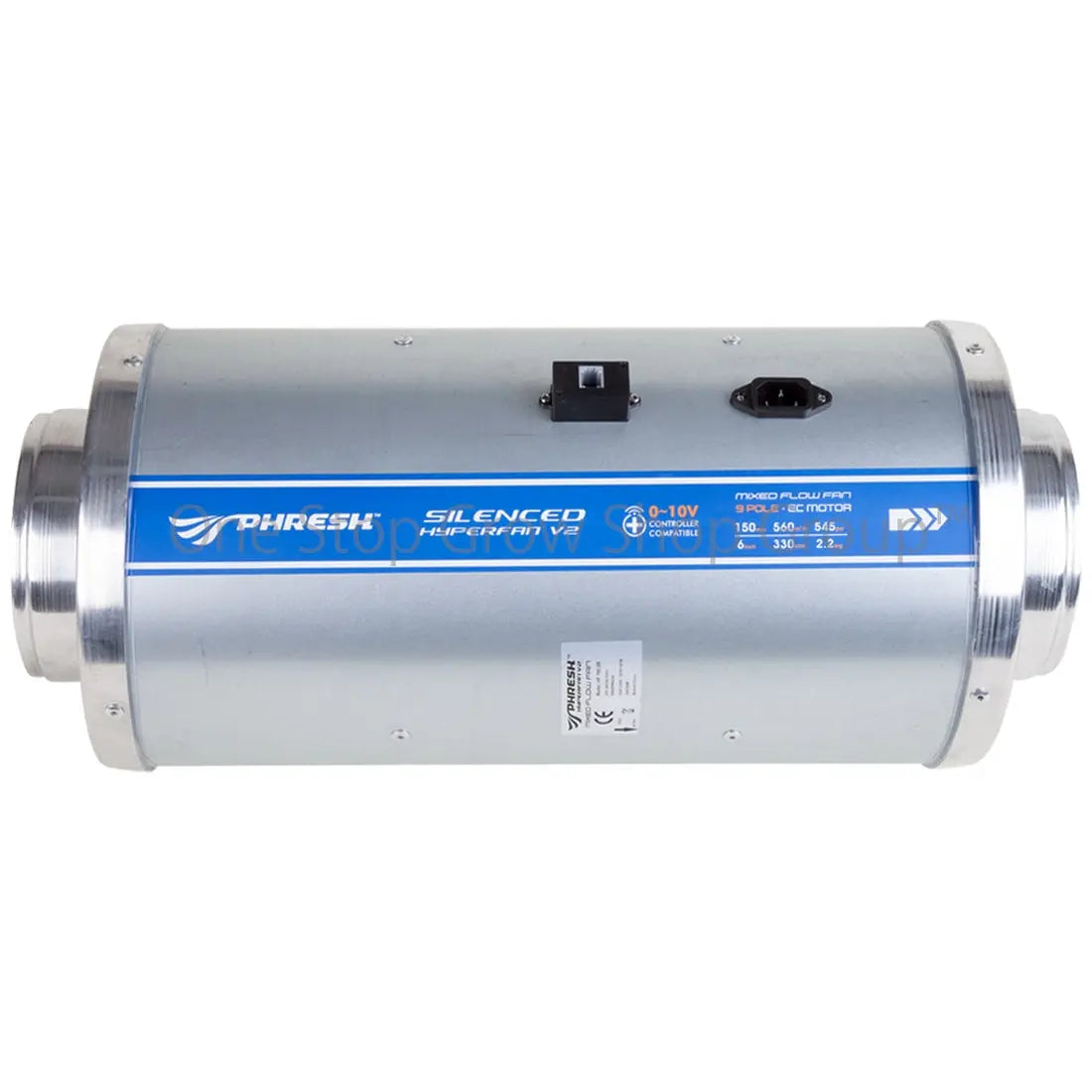 Phresh HyperFan Silenced V2 EC Inline Extractor Fan