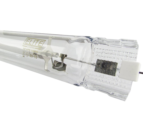 Elite 1000W DE Dual Spectrum Bulb close-up of the arc tube and Elite DE HPS marking