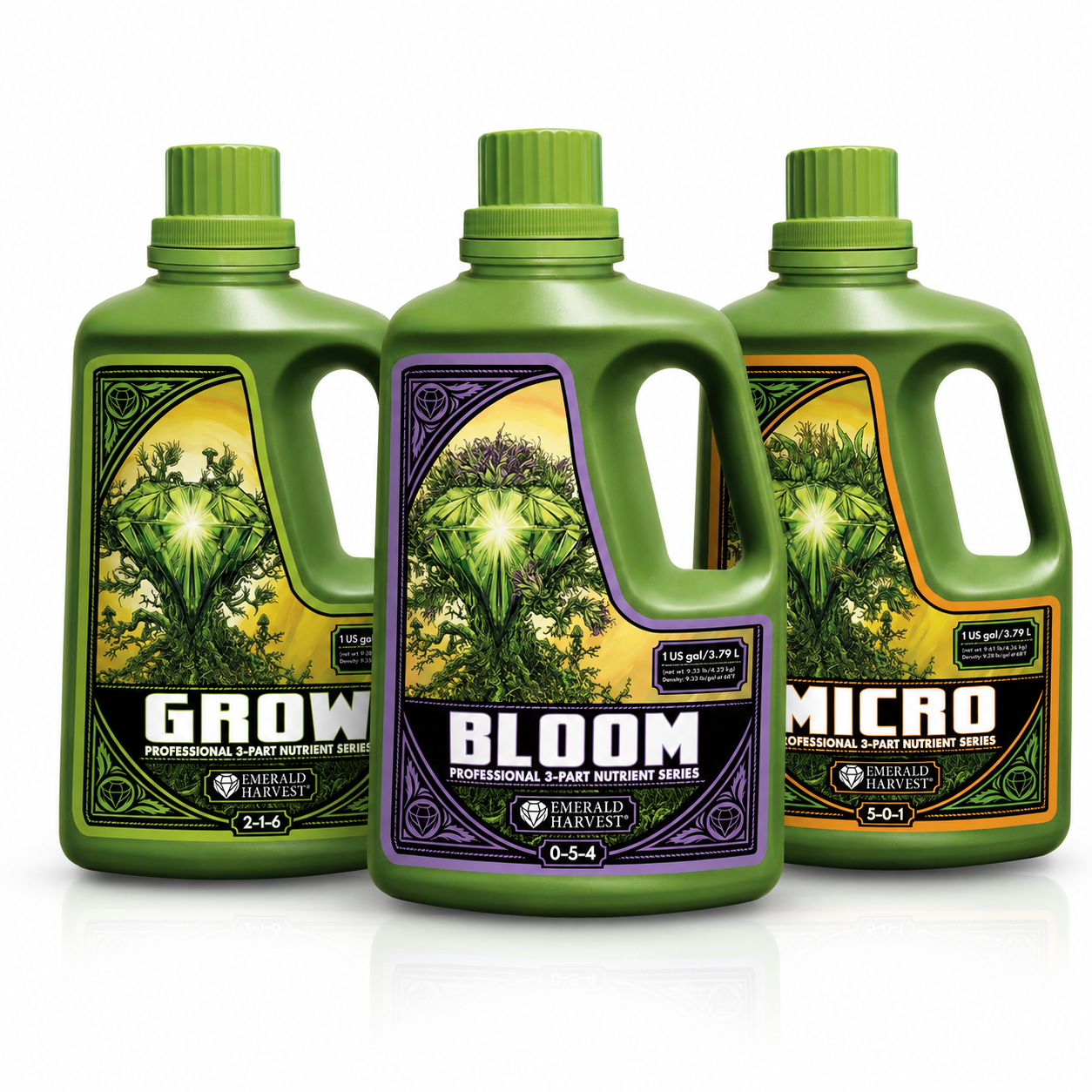 Emerald Harvest 3 Part Set (Grow, Bloom Micro)