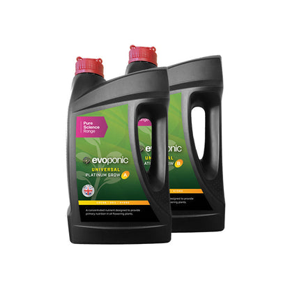 Evoponic Platinum Grow A&B two-part vegetative base nutrient