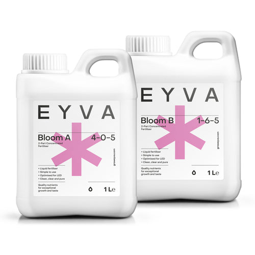 EYVA Bloom A and Bloom B 1 litre bottles side by side