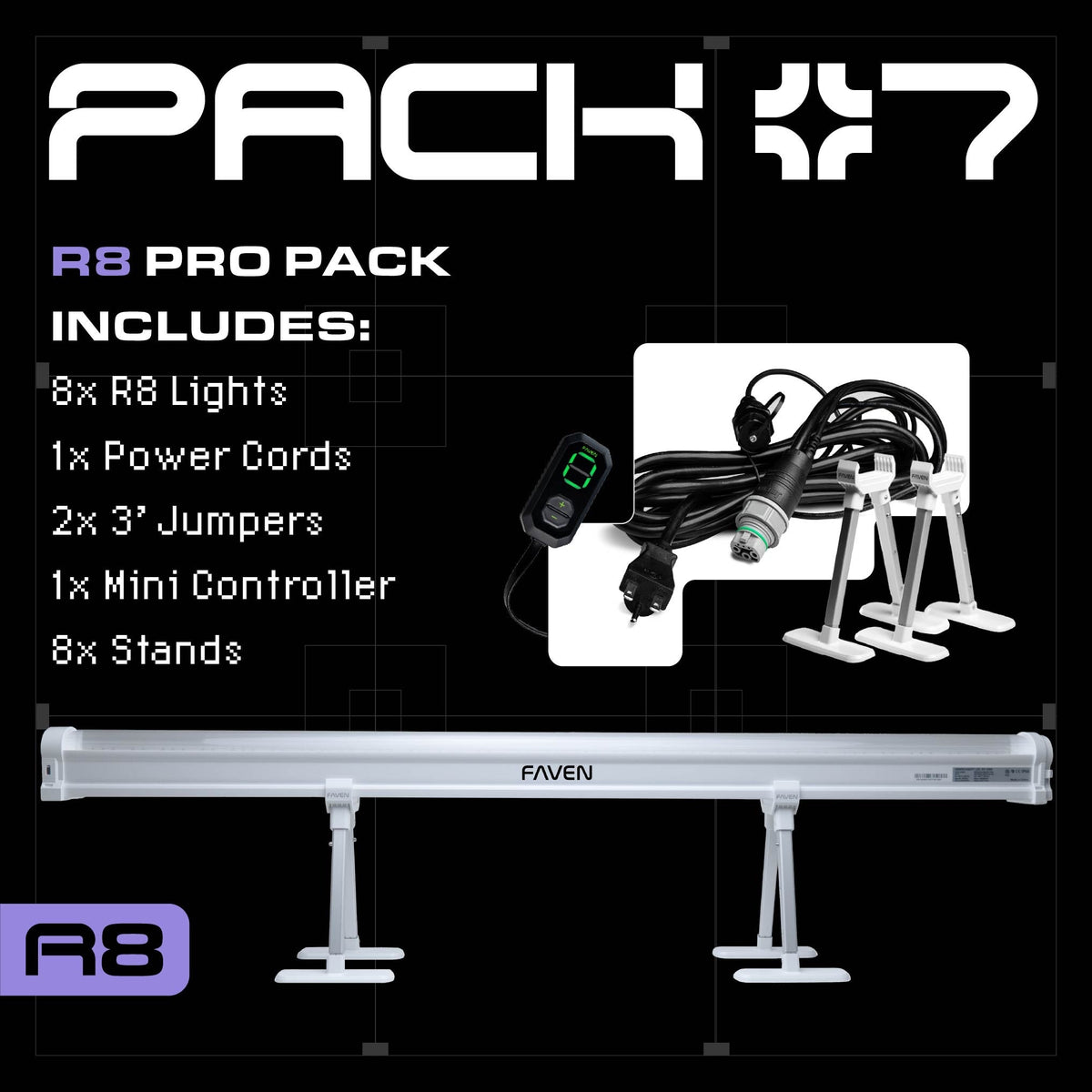 Faven R8 Under Canopy LED Kit — Pro Pack (8 Bars)
