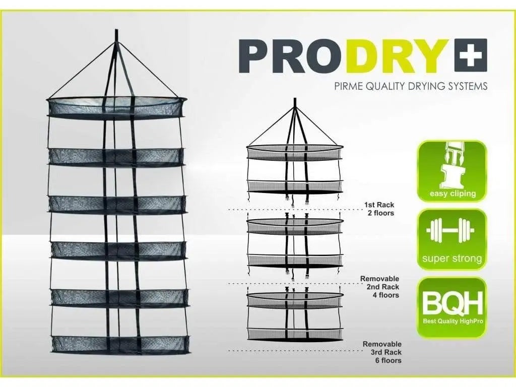 Garden HighPro ProDry Drying Net diagram showing the V1's removable two-tier sections
