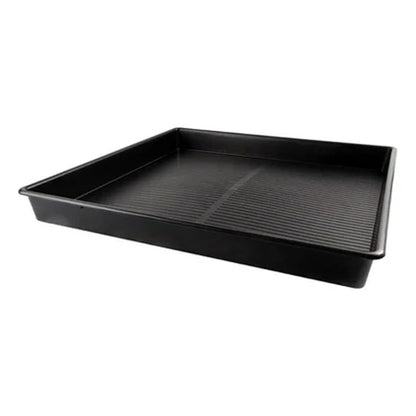 Garland Value Square Tray, angled view showing the shallow ridged black tray