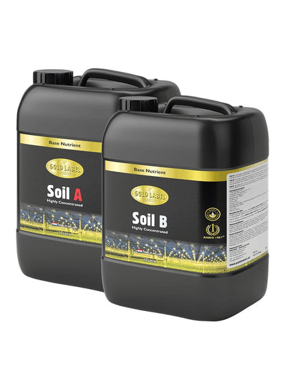 Gold Label Soil A+B two part base nutrient 10L