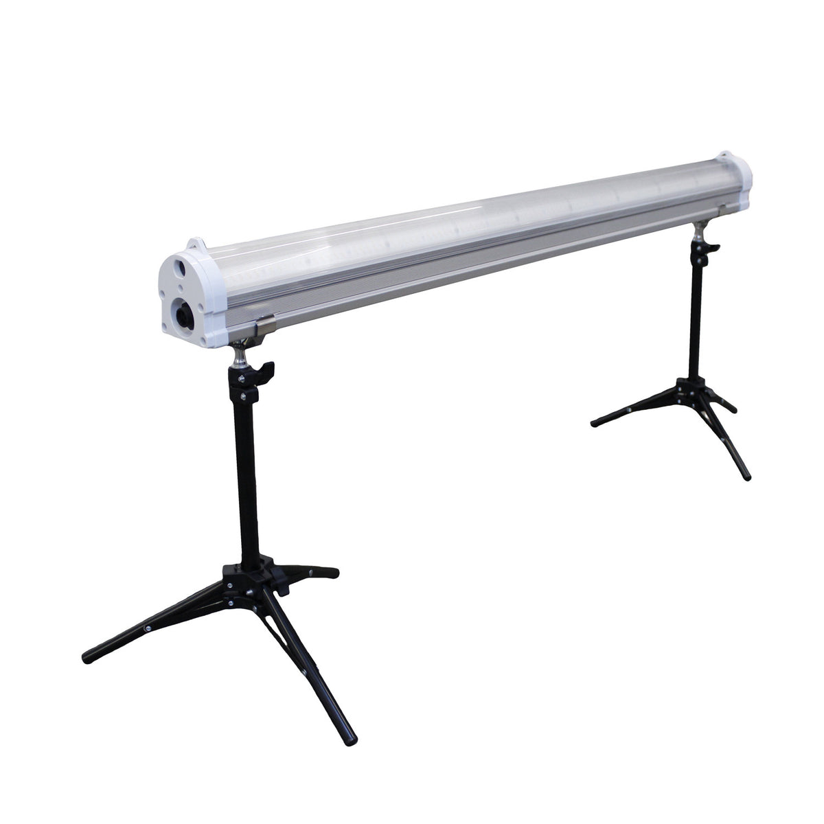 Gorilla Under Canopy LED 120W on its supplied floor stands, product shot on white