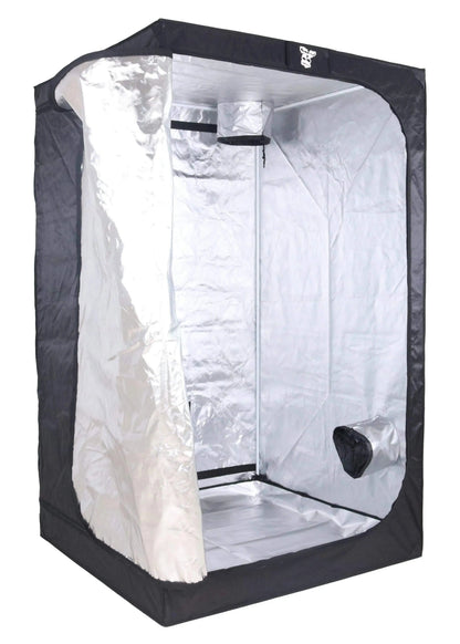 GorillaBox Grow Tent, 120 x 120 x 200cm, shown with the front door open and reflective Mylar interior visible