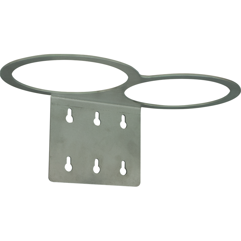 Hydro-Logic Evolution-RO1000 stainless steel wall mount bracket with two housing cutouts and screw holes