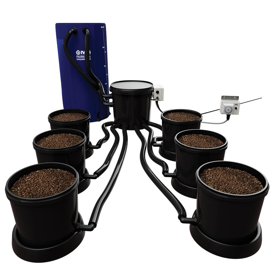 IWS Flood and Drain Pro Remote 25mm — 6 Pot - 100L FlexiTank