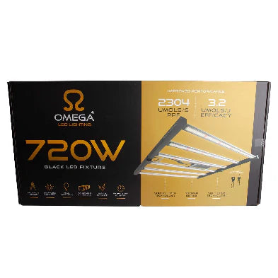 Omega Black 720W LED Grow Light | Budget Full Spectrum 2304 µmol/s