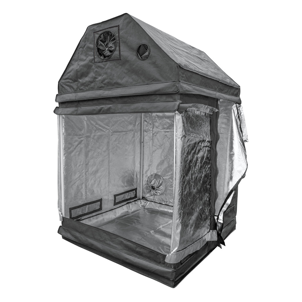 LightHouse LOFT Grow Tent 1.2m x 1.2m with the front door open, showing the reflective interior
