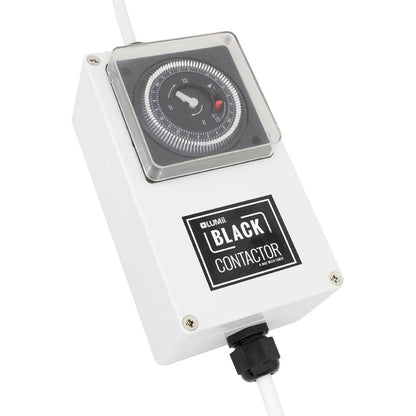 LUMii BLACK Contactor Timer housing with a clear cover over the mechanical timer