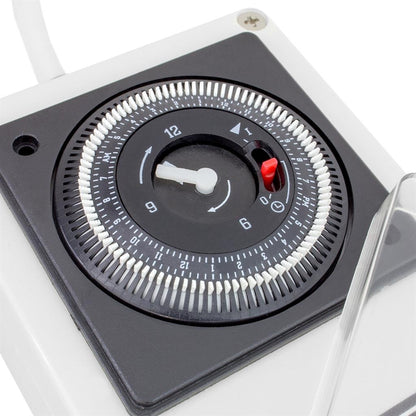 LUMii BLACK Contactor Timer 24-hour dial with push-down pins and mode switch