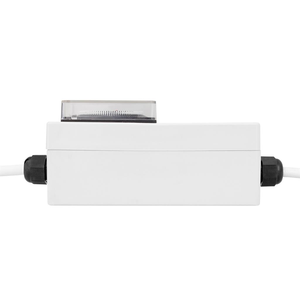 LUMii BLACK Contactor Timer side view showing both cable glands