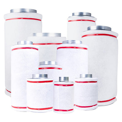 Mammoth Carbon Filter — full size range shown together, 4in to 12in diameter