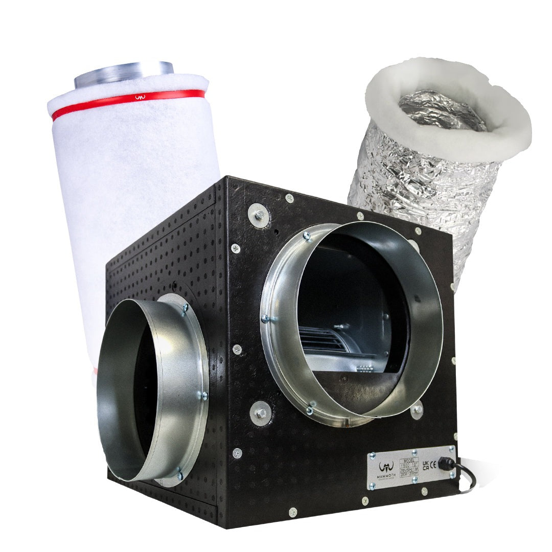 Mammoth Foam Box Fan Kit — foam box fan, Mammoth carbon filter and Vortex acoustic ducting