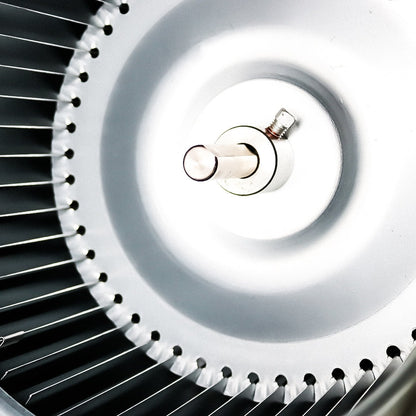 Mammoth Foam Box Fan Kit box fan impeller close-up — backward-curved centrifugal blades