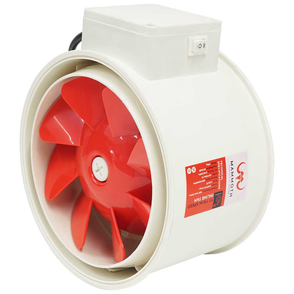 Mammoth TT Twin Speed Inline Fan for Grow Room Extraction