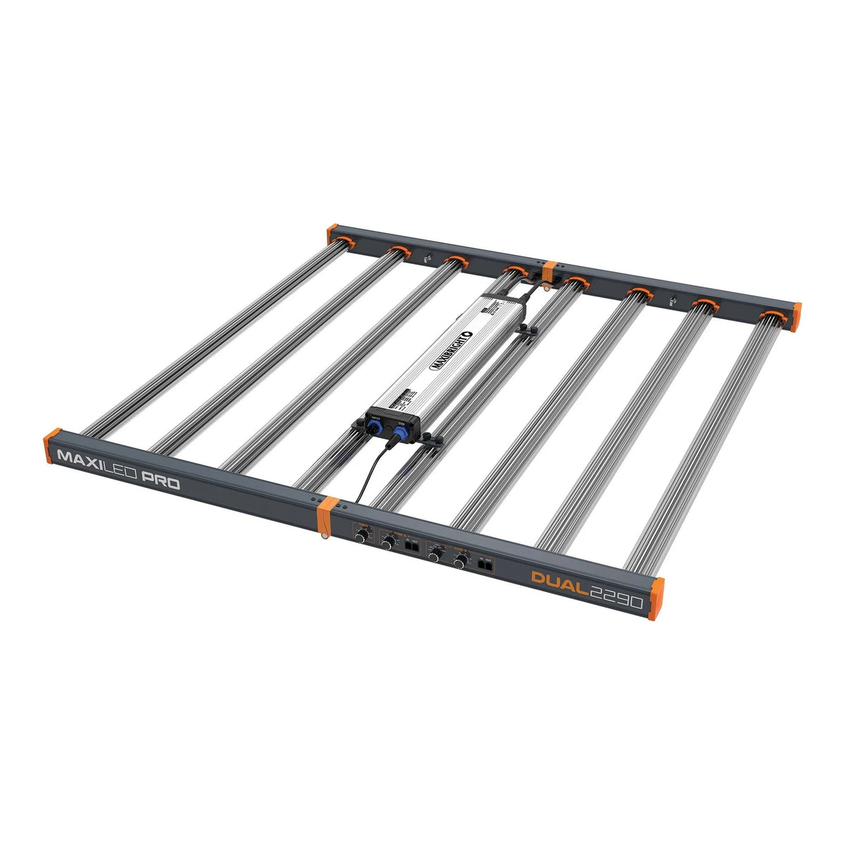 Maxibright MaxiLED Pro Dual 2290 860W — angled view of the eight-bar fixture with MaxiLED Pro DUAL 2290 frame
