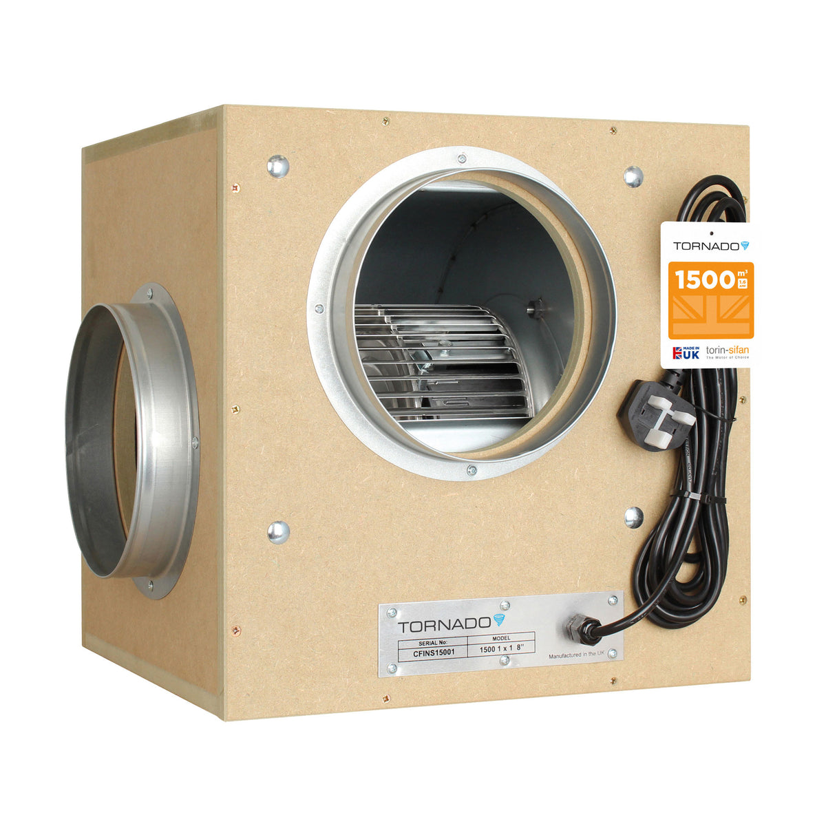 MDF Acoustic Box Fans — 8inch (200mm) - 1500m/3