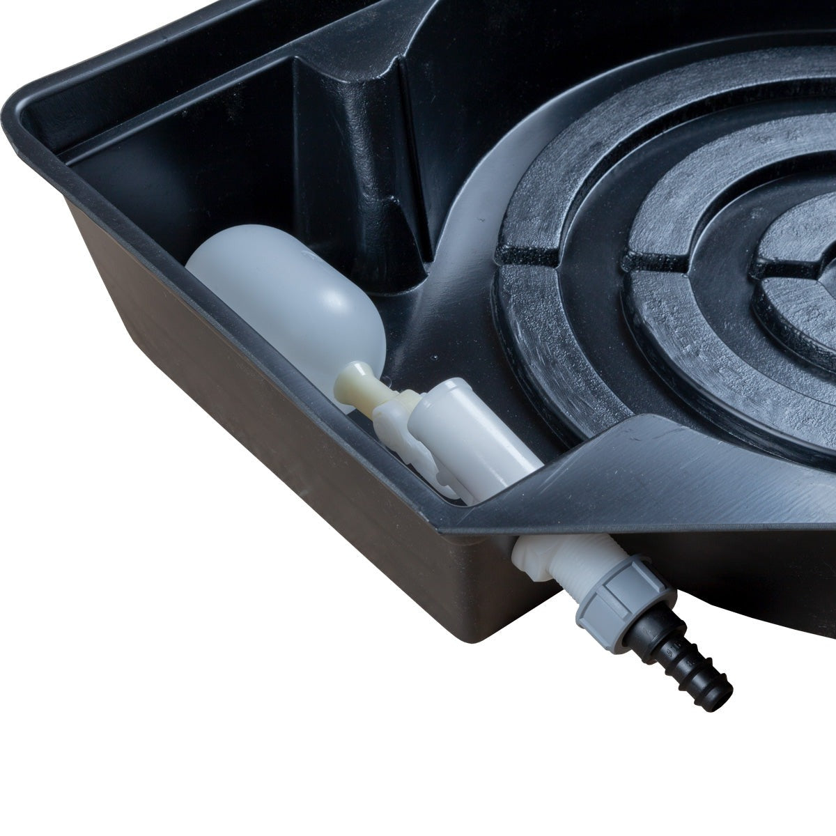 MegaPot Single Module float valve seated in the tray's valve housing