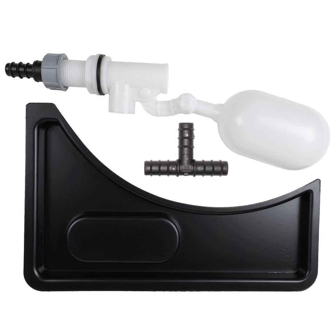 MegaPot Single Module fittings - valve cover, float valve with hosetail and 16mm triple barb tee
