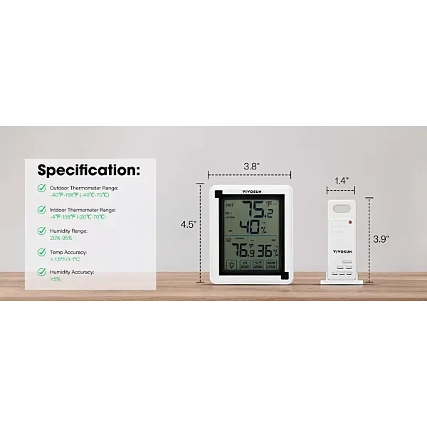 VIVOSUN Wireless Thermometer & Hygrometer Set