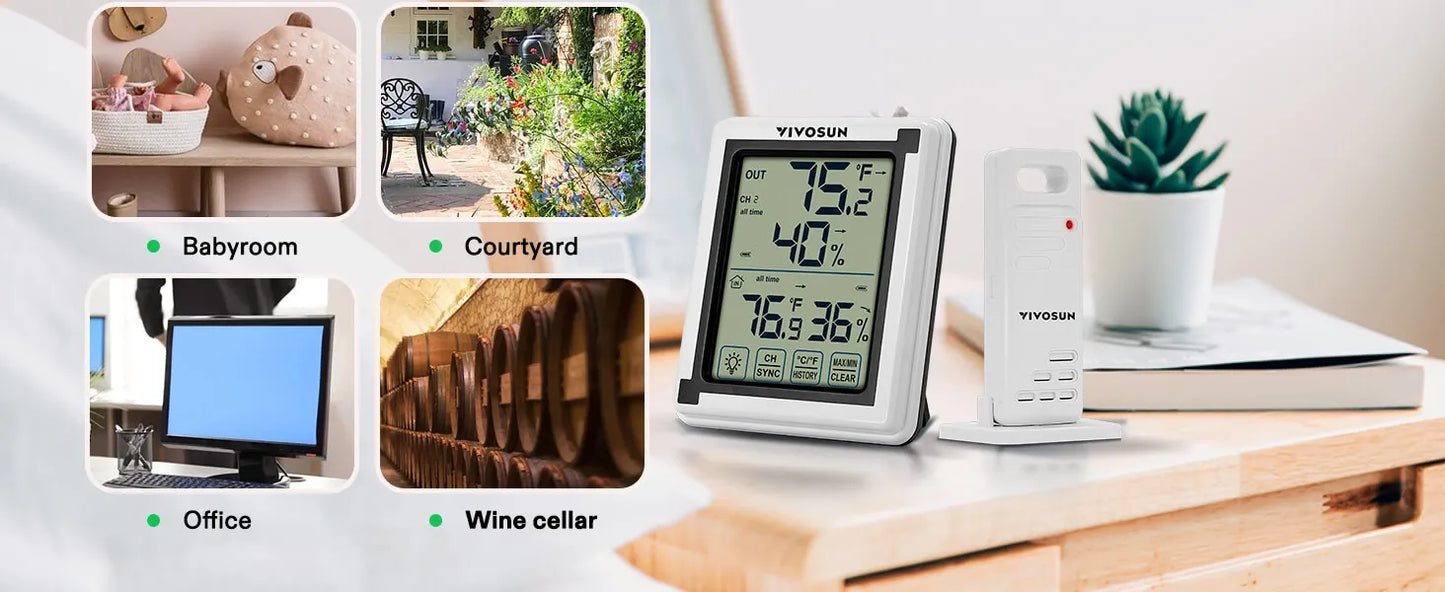 VIVOSUN Wireless Thermometer & Hygrometer Set