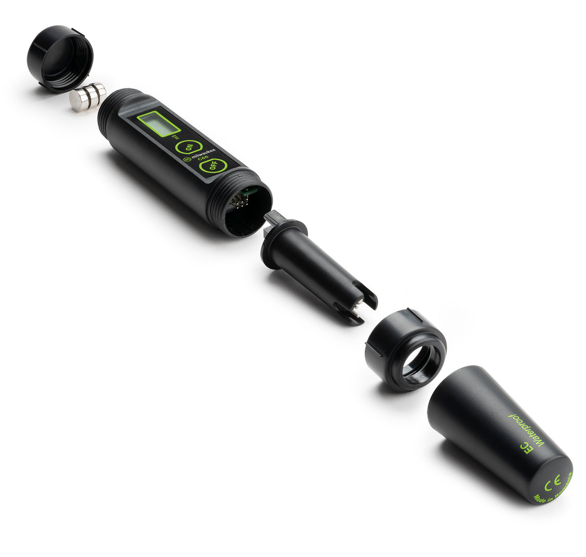 Milwaukee C66 Conductivity Pen exploded view showing the replaceable electrode