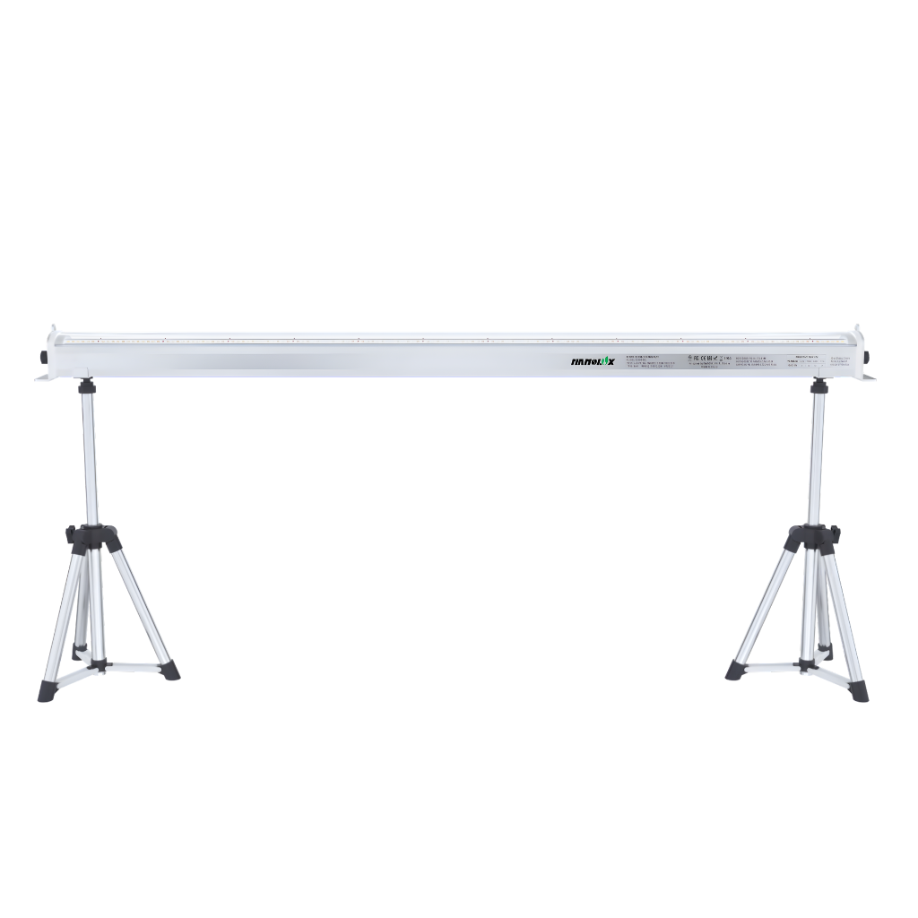 Nanolux Under Canopy LED 135W mounted on its tripod stands