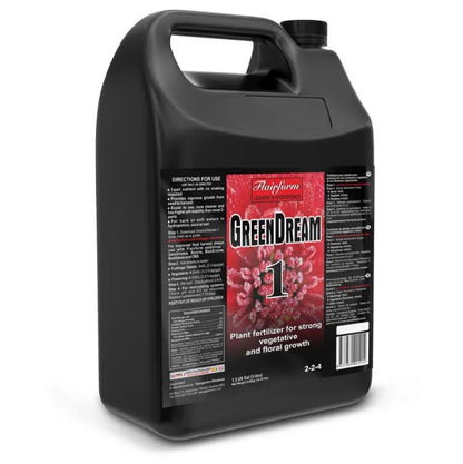 Flairform GreenDream-1 one-part nutrient bottle, angle