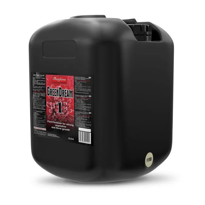 Flairform GreenDream-1 one-part nutrient bottle, label detail